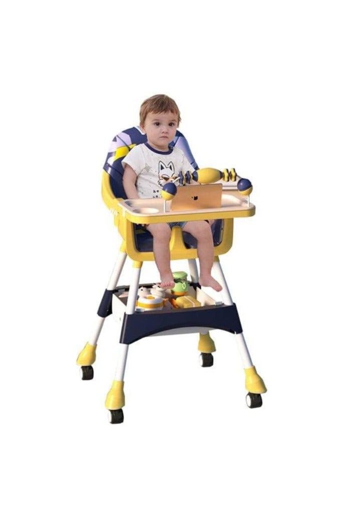 Baby High Chair | Newborn High Chair | Adjustable and Removable Double Feeding Tray and Play Table - Image 2