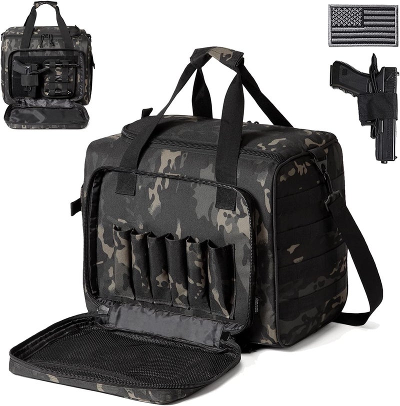 DBTAC Gun Case Bag Large | Tactical 4+ Pistol Bag Firearm Shooting Case with Lockable Zippers for Shooting Range Outdoor Hunting | 2x Removable Dividers Included - Image 1