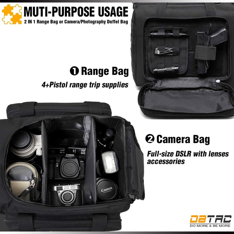 DBTAC Gun Case Bag Large | Tactical 4+ Pistol Bag Firearm Shooting Case with Lockable Zippers for Shooting Range Outdoor Hunting | 2x Removable Dividers Included - Image 4