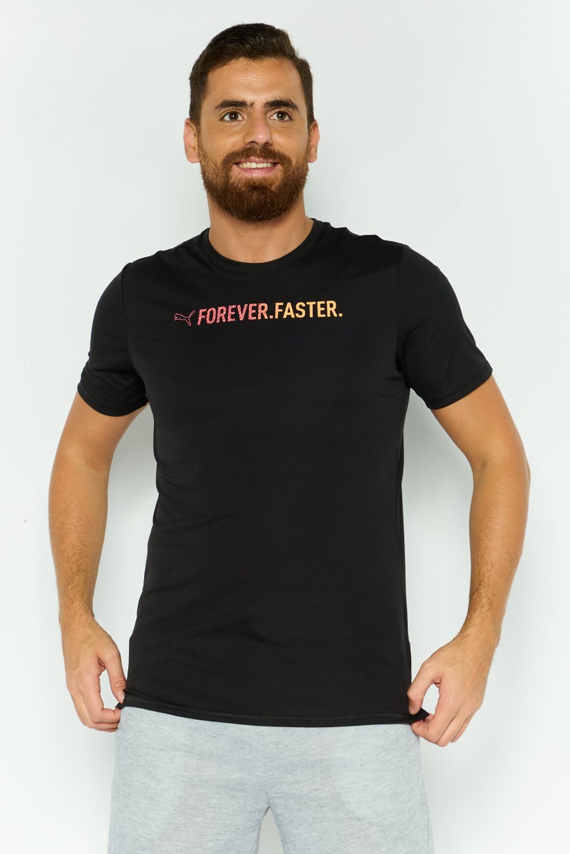 PUMA Men Sportswear Fit Short Sleeves Brand Logo Training T-Shirt, Black - Image 1