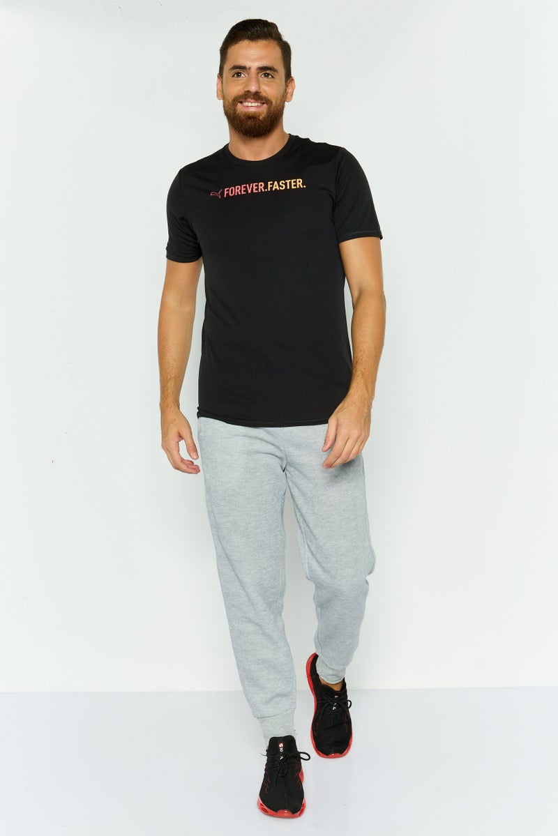 PUMA Men Sportswear Fit Short Sleeves Brand Logo Training T-Shirt, Black - Image 3