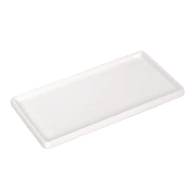 CERAMIC SOAP DISPENSER TRAY FOR KITCHEN AND BATHROOM MODERN AND FARMHOUSE RECTANGLE SERVICE TRAY WHITE1 PC