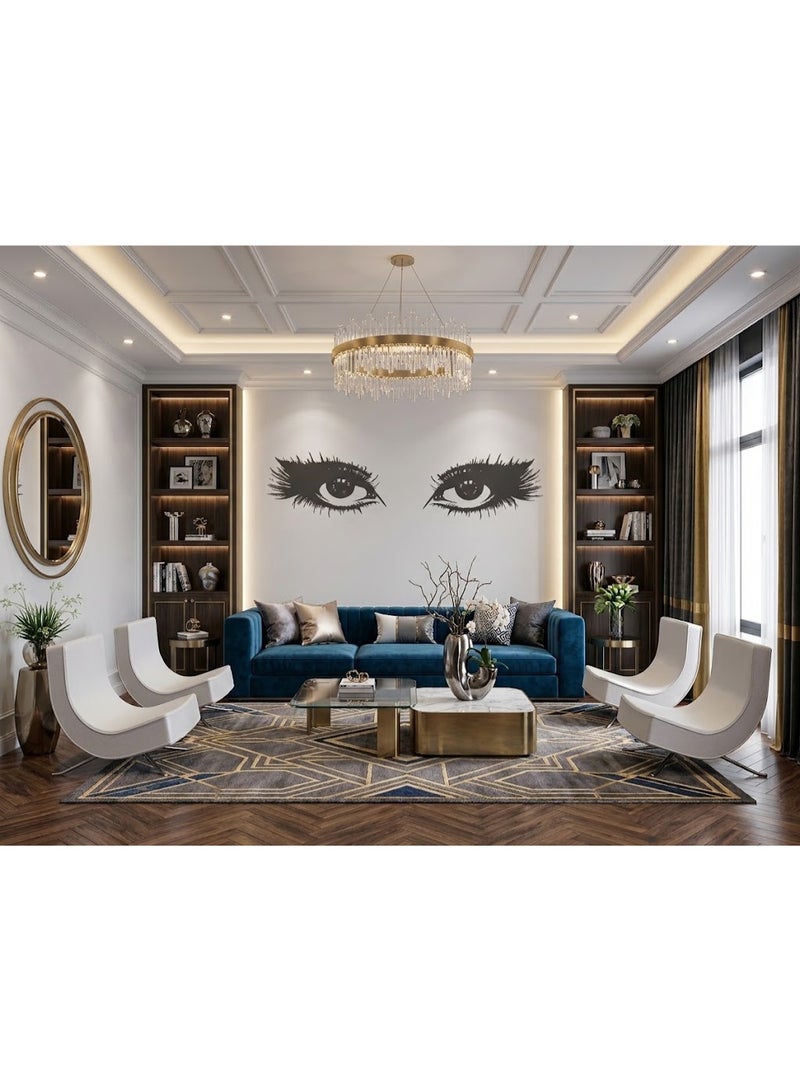 دروبلايت ملصقات جدارية بتصميم مكياج (فتاة/امرأة، مستحضرات تجميل، عيون، موضة) - ملصق فينيل لصالونات التجميل وديكور المنزل وغرفة المعيشة - Image 2