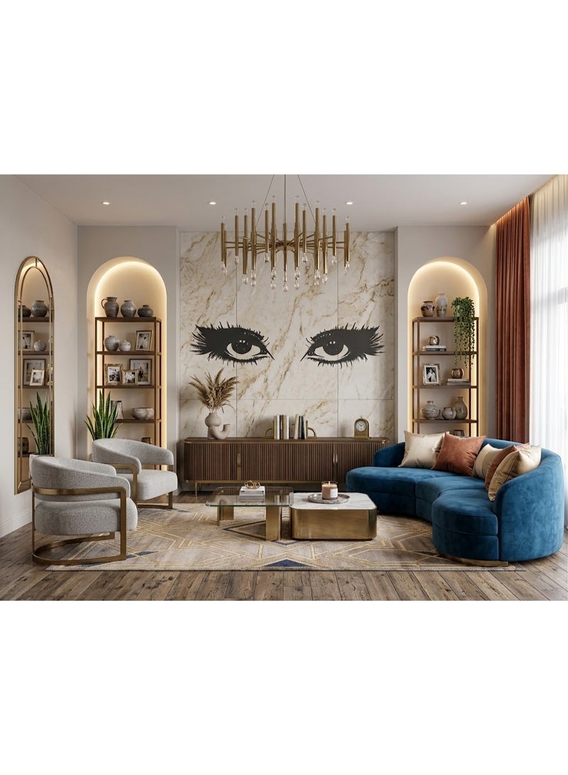 دروبلايت ملصقات جدارية بتصميم مكياج (فتاة/امرأة، مستحضرات تجميل، عيون، موضة) - ملصق فينيل لصالونات التجميل وديكور المنزل وغرفة المعيشة - Image 3