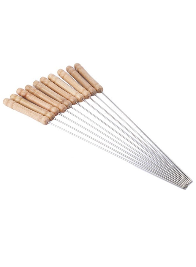 نيبمينينت مجموعة عصي شواء قابلة لإعادة الاستخدام مكون من 10 قطع فضي / بيج - Image 1