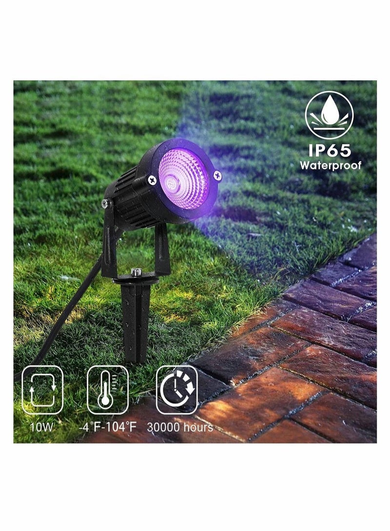 Captaintech Waterproof UV LED Blacklight Landscape Lights, Outdoor Plug in Black Light Spotlight for Pathway Light Plug Spike Stand Garden, Yard, Lawn, Decorative Lighting - Image 2