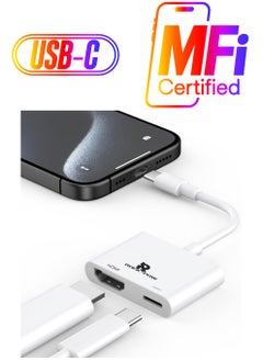 Rock Pow [Apple MFi Certified] USB C to HDMI Adapter for iPhone 15 to TV Type C Digital AV Adapter 4K Sync Screen Connector Cable Compatible for iPhone 15/15 Pro/15 Pro Max/15 Plus to HDTV Projector Monitor  - Image 1