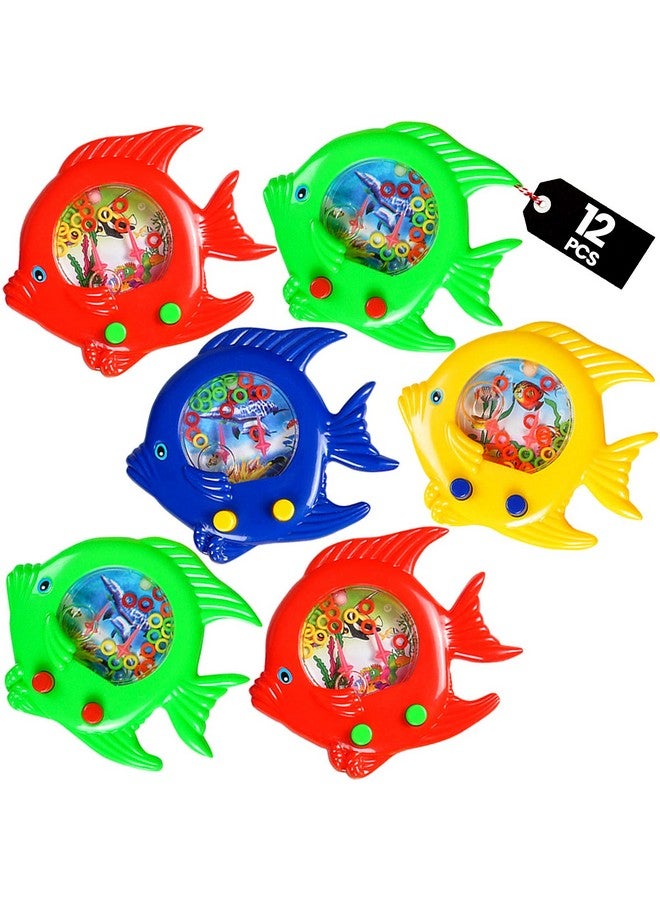 Bedwina Fish Water Ring Toss Toy (Pack Of 12) Water Ring Game Handheld Retro Game Pocket Travel Toys For Car Game Road Trip Activities For Kids Birthday Party Favors Goodie Bags Stuffers For Kids Toys - Image 1