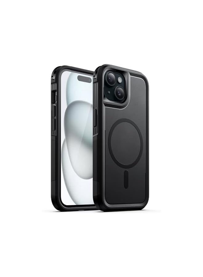 JETech Case for iPhone 15 6.1-Inch Compatible with MagSafe, Heavy Duty Dual-Layer Rugged Protection, Shockproof Protective Tough Phone Magnetic Cover (Black) - Image 1