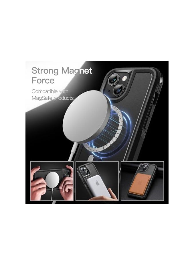 JETech Case for iPhone 15 6.1-Inch Compatible with MagSafe, Heavy Duty Dual-Layer Rugged Protection, Shockproof Protective Tough Phone Magnetic Cover (Black) - Image 3