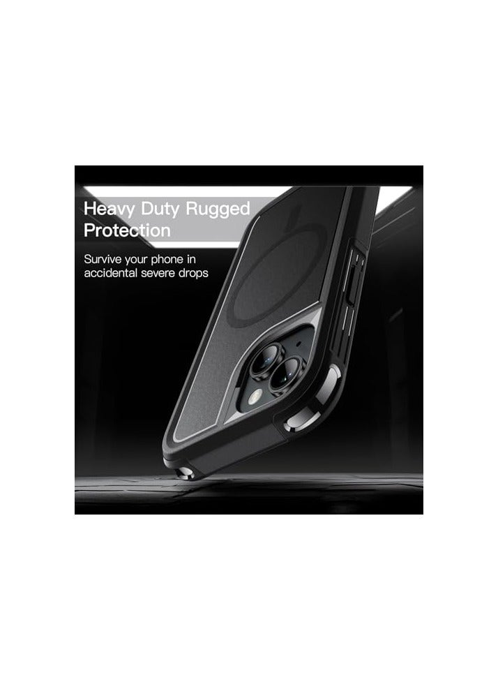 JETech Case for iPhone 15 6.1-Inch Compatible with MagSafe, Heavy Duty Dual-Layer Rugged Protection, Shockproof Protective Tough Phone Magnetic Cover (Black) - Image 5