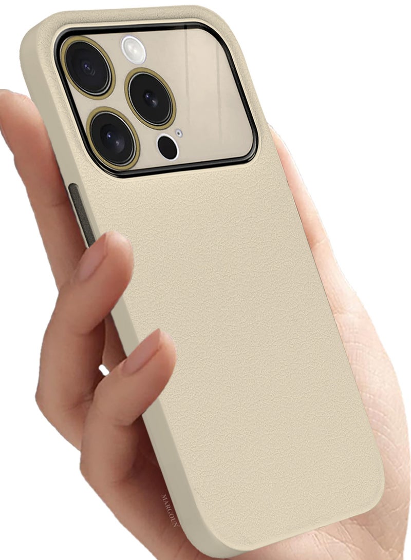 CATANES Hard Silicone Case Cover for Apple iPhone 14 Pro - Cover with Camera Protection Bumper - Auto Focus Design - Beige - Image 3