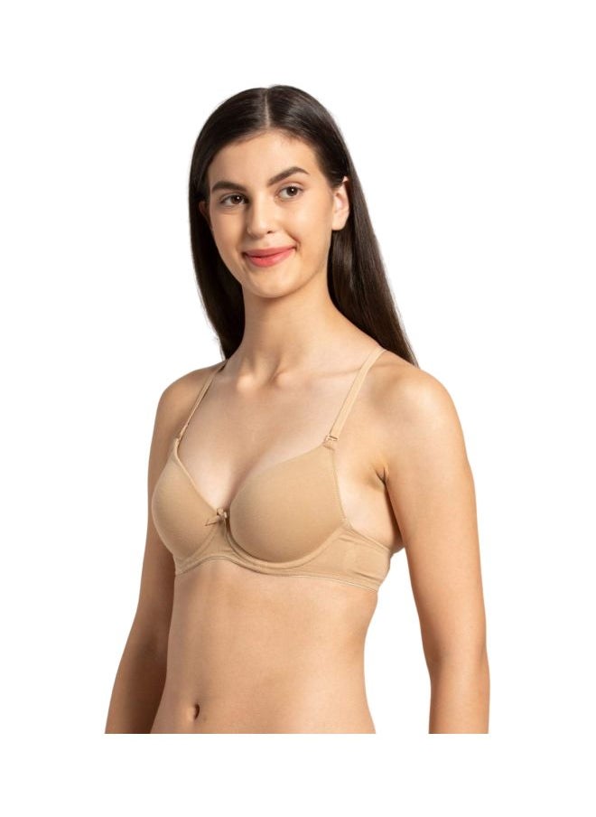 JOCKEY - Jockey 1245 Women Under Wired Padded Super Combed Cotton Elastane Stretch Multiway Styling T Shirt Bra with Detachable Straps - Image 1