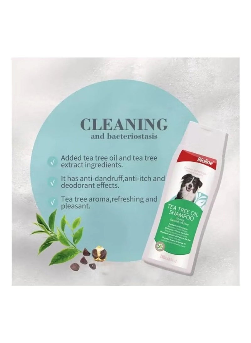 بايولاين شامبو زيت شجرة الشاي للكلاب – 250 مل - Image 2