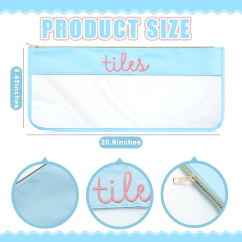 Sunnymove 1 PCS American Mahjong Bag Empty Mahjong Tiles Bag Only with Zippered Letters Case OnlyBlueTiles - Image 5