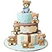 Silipull 6 Pcs 3D Bear Cake Toppers Bear Cake Decorations Baby Shower Party Favors Home Ornaments for Baby Shower Birthday Party Cake Supplies Boys Girl GiftsBlue - Image 2