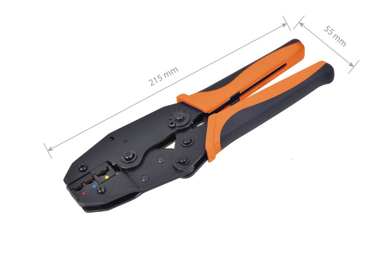 Tactix Wire Crimping Tool for Insulated Electrical Connectors, Ratcheting Wire Crimper Tool, Crimp Tools, Ratchet Terminal Crimper, Crimping Pliers, Orange/Black - 401035 - Image 2