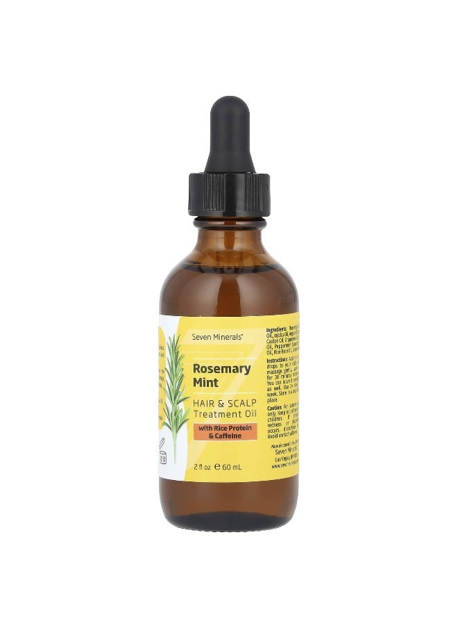 Seven Minerals Seven Minerals, Rosemary Mint, Hair & Scalp Treatment Oil, With Rice Protein & Caffeine, 2 fl oz (60 ml)  - Image 1
