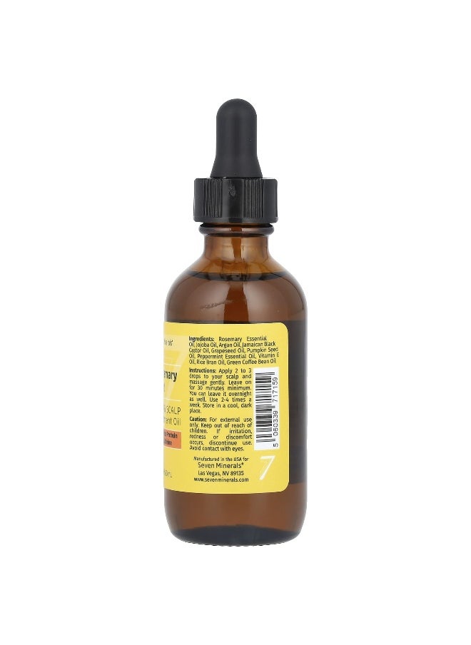 Seven Minerals Seven Minerals, Rosemary Mint, Hair & Scalp Treatment Oil, With Rice Protein & Caffeine, 2 fl oz (60 ml)  - Image 2