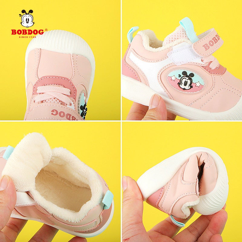 Babudou Kidsren'S Shoes Infant Fleece-Lined Cotton Shoes 2025 Winter New Warm Boys Toddler Shoes Girls Shoes - Image 3