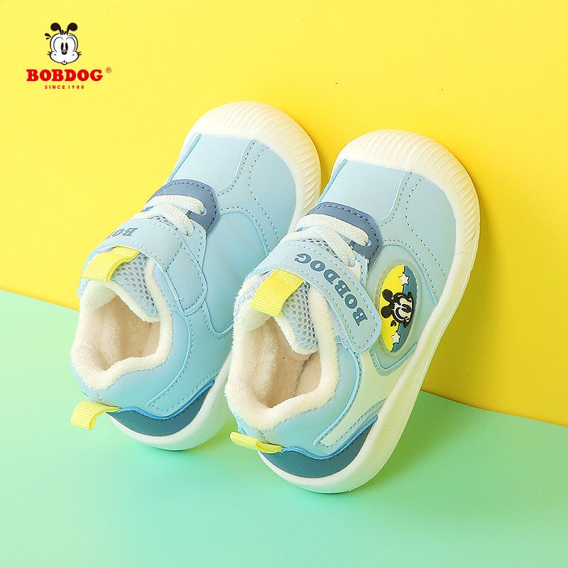 Babudou Kidsren'S Shoes Infant Fleece-Lined Cotton Shoes 2025 Winter New Warm Boys Toddler Shoes Girls Shoes - Image 2