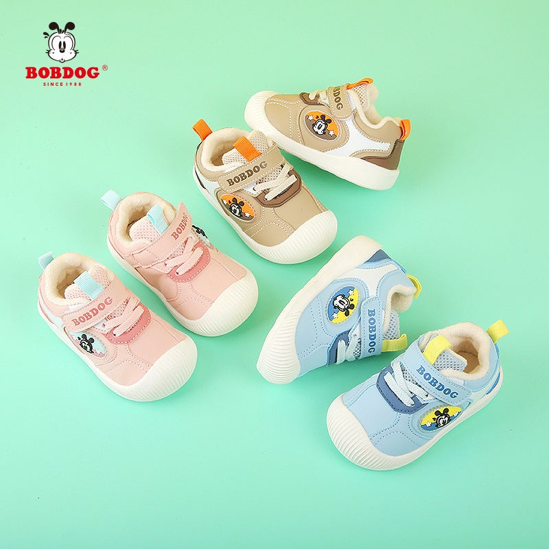 Babudou Kidsren'S Shoes Infant Fleece-Lined Cotton Shoes 2025 Winter New Warm Boys Toddler Shoes Girls Shoes - Image 4