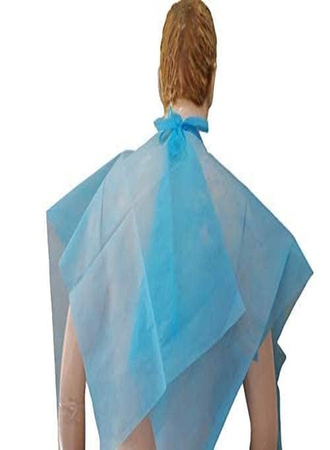 Adaamya® 50 Pcs Men's and Women's Disposable Apron Sheet for Hair Dyeing and Cutting (Blue) - Image 4