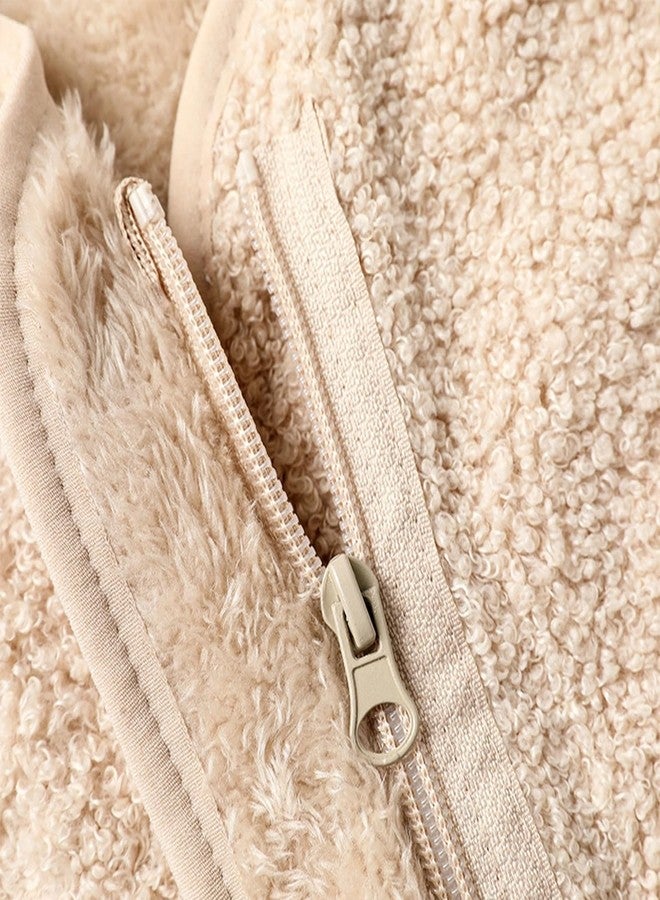 YAGATA Toddler Baby Boys Girls Fleece Vest Fuzzy sherpa Vests Boy Girl Sleeveless Jackets Paded Kids Fall Winter Jacket Apricot 3-4T 120 - Image 2