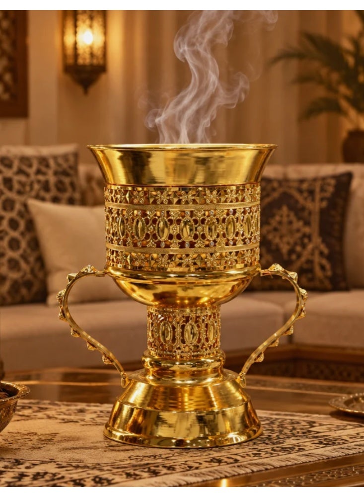 AKDC Metal Incense Burner with Handles Gold – 33×25cm - Image 2