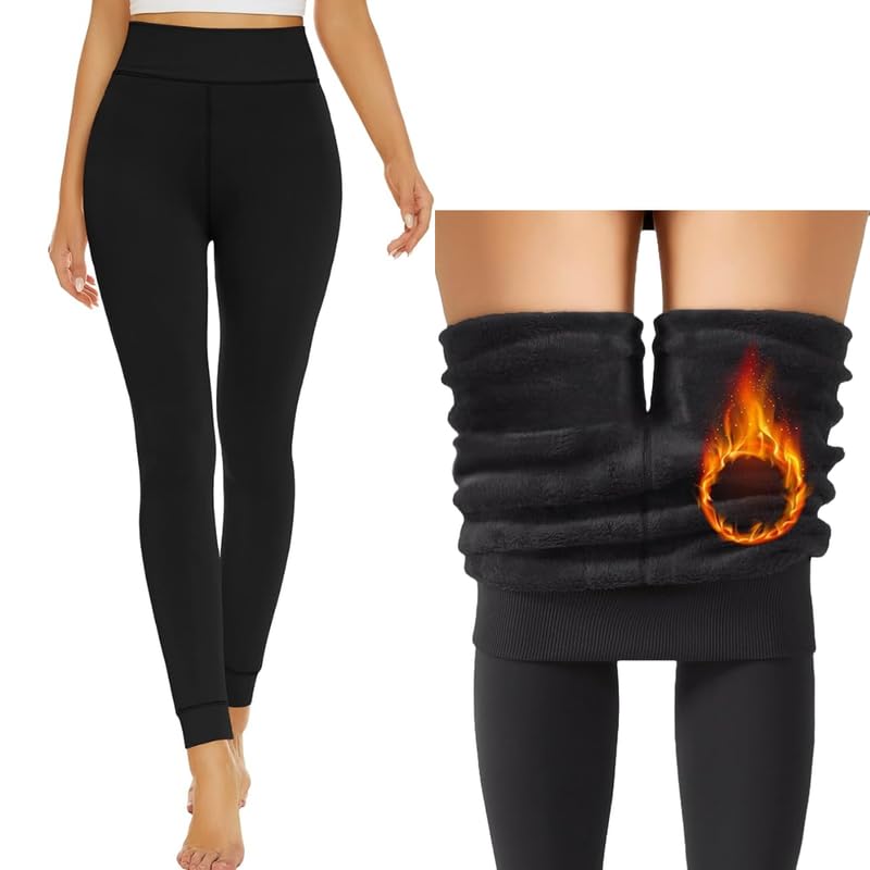 Wetex Premium Women's Fleece Leggings | Winter Warm Thermal Lined Women Leggings Pants(Black,XL) - Image 1