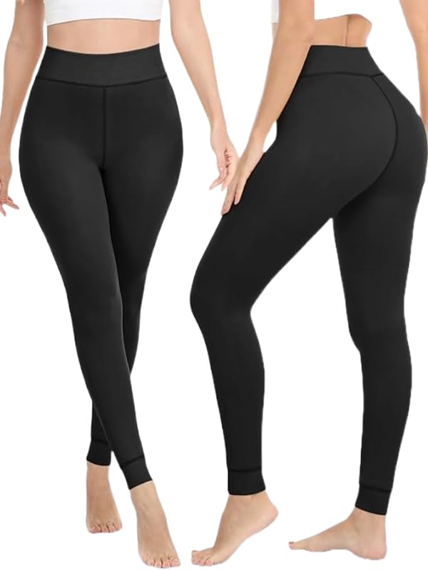 Wetex Premium Women's Fleece Leggings | Winter Warm Thermal Lined Women Leggings Pants(Black,XL) - Image 2