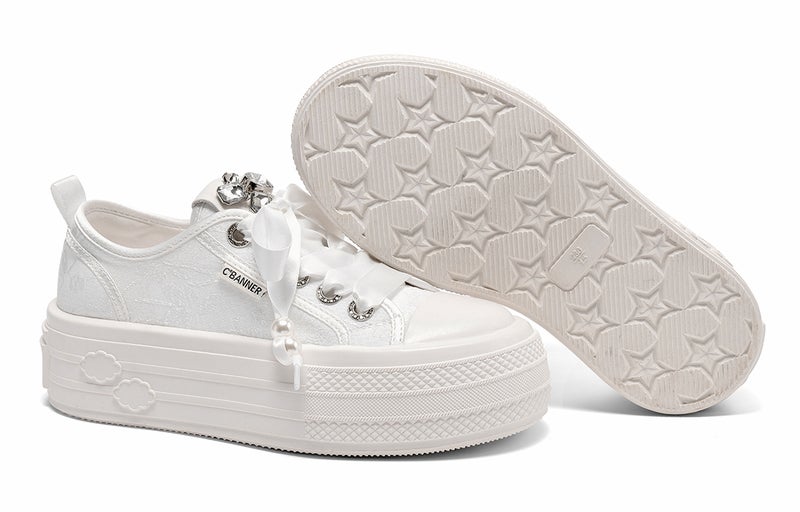 C.BANNER C°BANNER Skateboard Shoes Women's Low Top White - Image 4