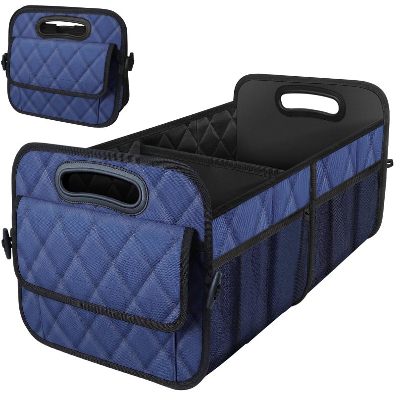 Deosk Car Trunk Organizer for SUV Car Organizers and Storage with Reinforced Handles Car Accessories for WomenMen 70L Waterproof Polyester Trunk OrganizerLarge Navy Blue - Image 3