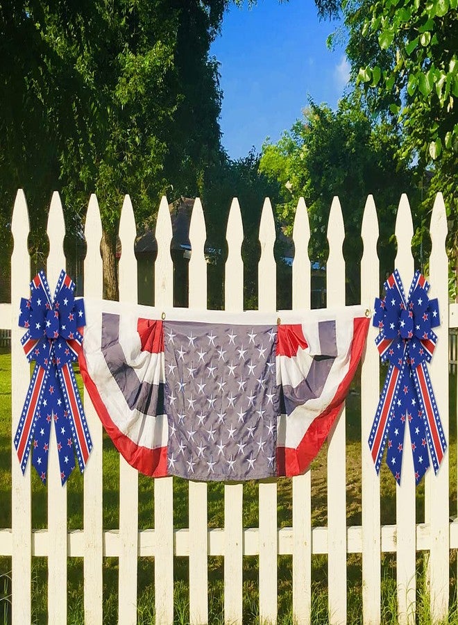 ALIBBON 4th of July Patriotic Burlap Ribbons, Wired Edge Ribbons Amecican Red White Stars Blue Background Ribbon for Independence Day DIY Crafts Gift Wrapping Decorations 2.5 Inch x 10 Yards - Image 5