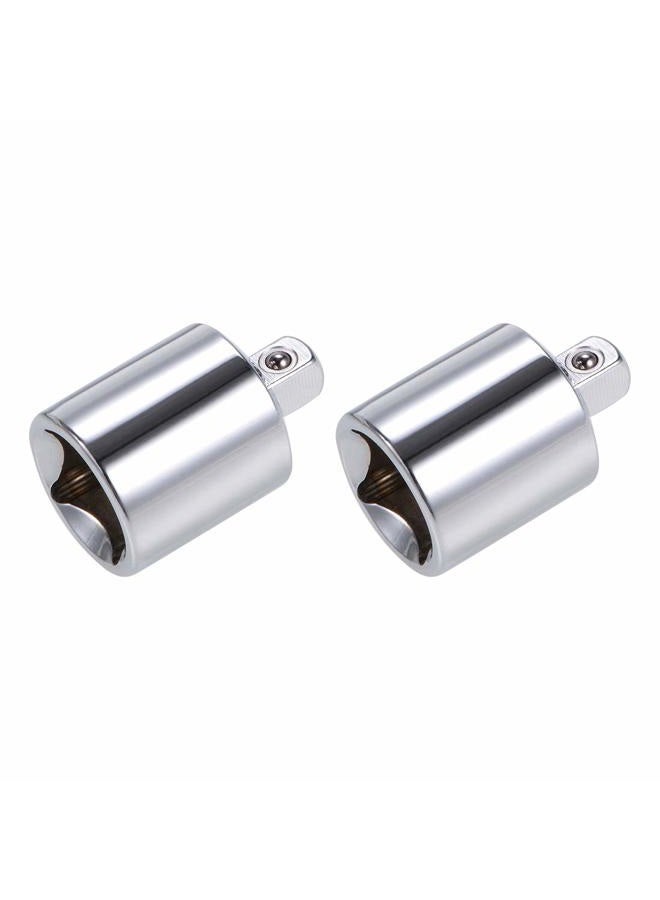 uxcell 2 Pcs 1/2 Inch Drive (F) x 1/4 Inch (M) Socket Reducer, Female to Male - Image 1