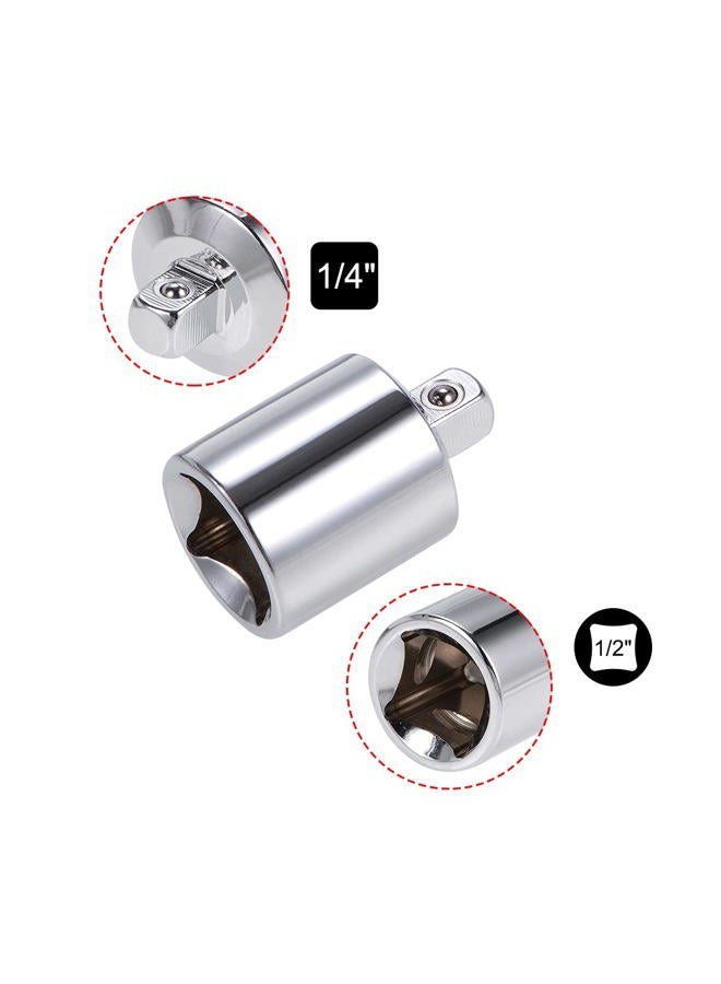uxcell 2 Pcs 1/2 Inch Drive (F) x 1/4 Inch (M) Socket Reducer, Female to Male - Image 3