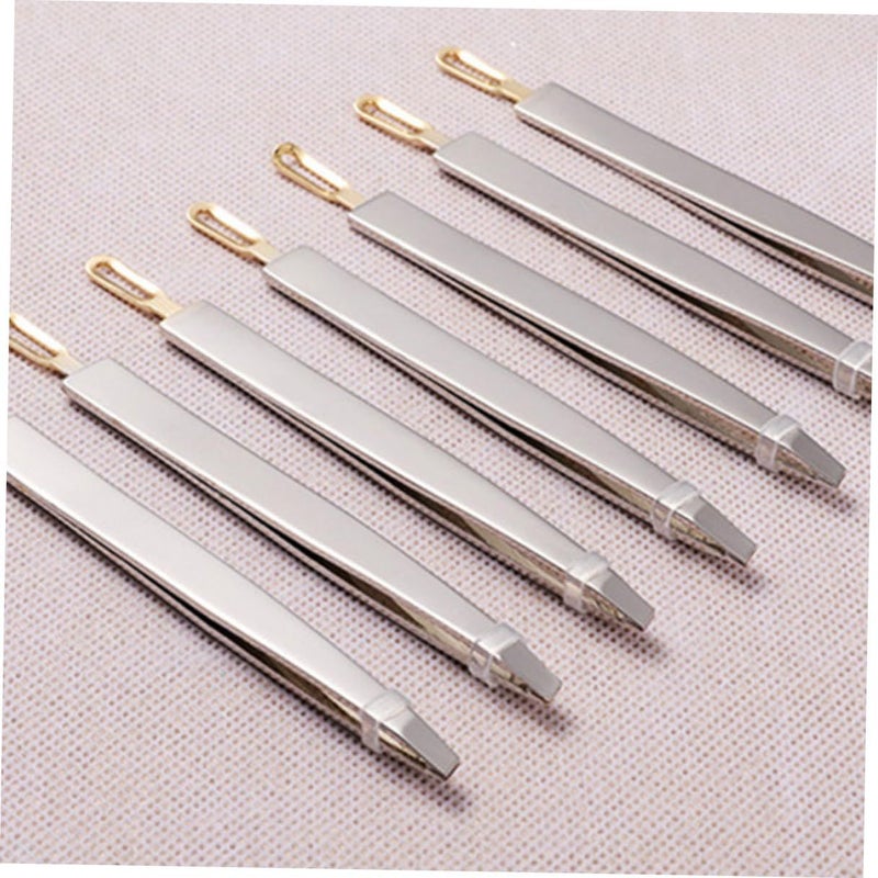GOLD PLATED STAINLESS STEEL DUAL USE TWEEZERS BLACKHEAD EXTRACTION TOOLS PRECISION SLANTED TWEEZER FOR FACIAL HAIR REMOVAL ACNE CARE - Image 4