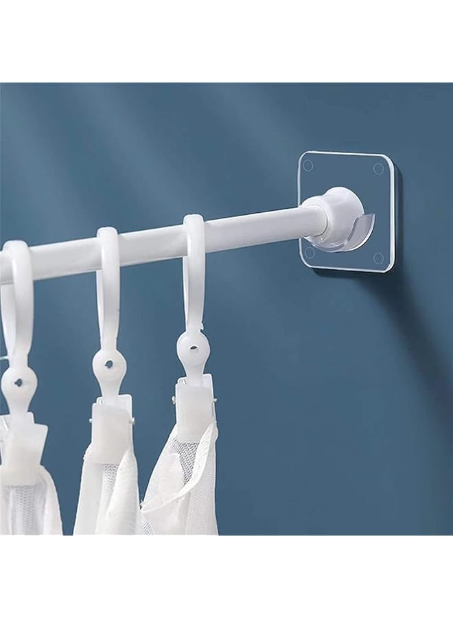 erorex Adhesive Curtain Rod Holder Shower Curtain Rod Mount Holder No Drilling Transparent Wall Mount Tension Holdersfor Wall Adhesive Shower Rod Tension Retainer No Drilling 4 Pack 1.58 X 0.47 In - Image 2