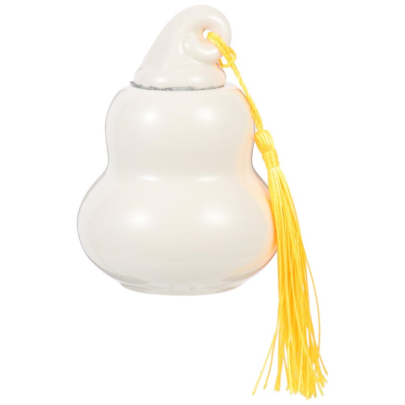 Ceramic Gourd Shaped Tea Canister Large Airtight Storage Jar Kitchen Container - Image 2