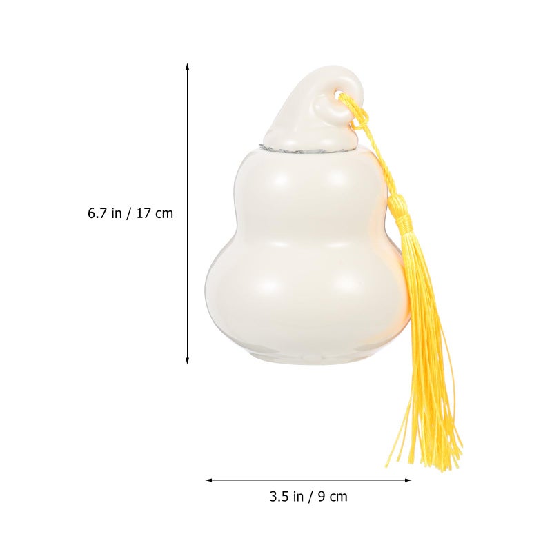 Ceramic Gourd Shaped Tea Canister Large Airtight Storage Jar Kitchen Container - Image 3