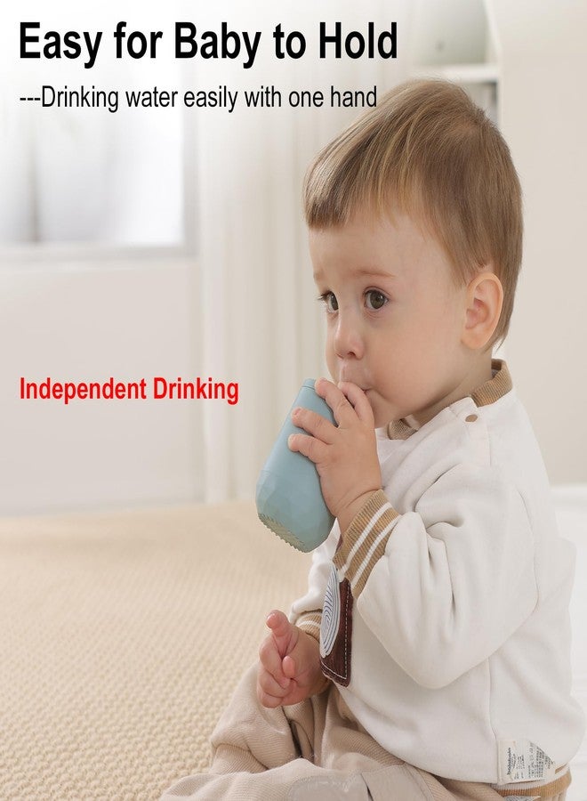 Seposeve 2 Pack Silicone Straw Cups, Leak-Proof Baby Sippy Cup for 6 Months +, Spill Proof Toddler Cup with Straw 12-24 Months, Easy to Hold, Flow Control, 4 oz, Green Blue - Image 5
