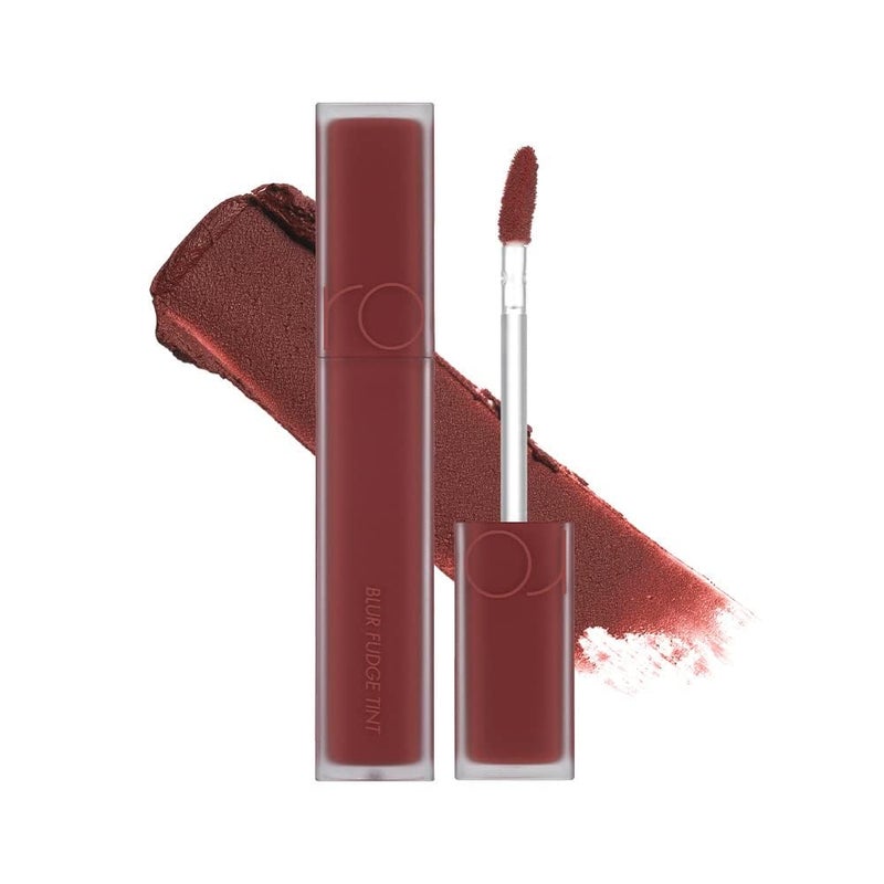 rom&nd Blur Fudge Tint 04 Radwood | Velvety Soft Matte K-Beauty Lip Stain | Non-Drying, Long-Lasting, Effortless Blurred Effect | Deep Burgundy Red for All Skin Tones - Image 1