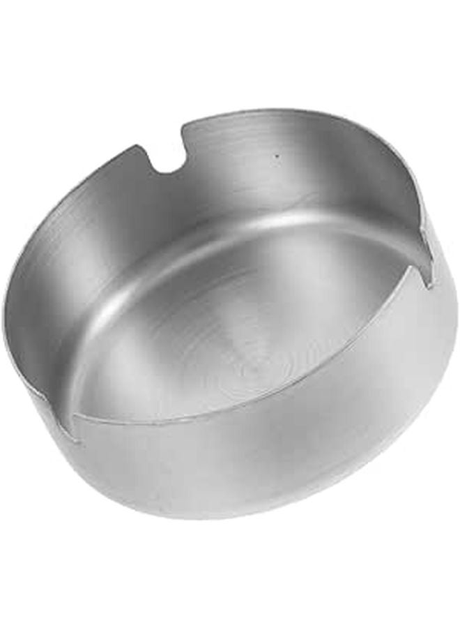 Large Stainless Steel Ashtray Indoor Outdoor Anti Scattering Ash Tray Silver - Image 1