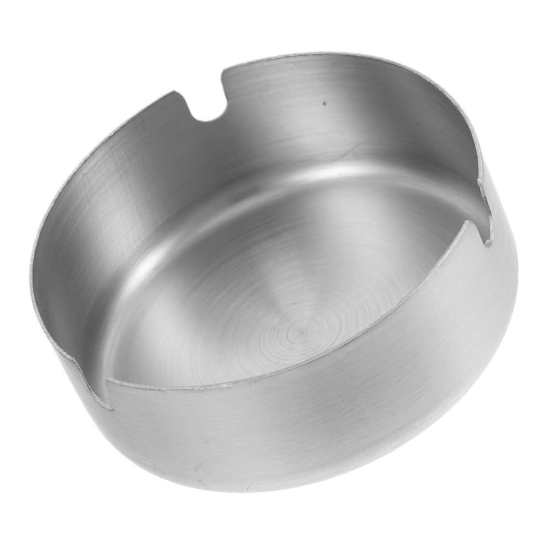 Large Stainless Steel Ashtray Indoor Outdoor Anti Scattering Ash Tray Silver - Image 2