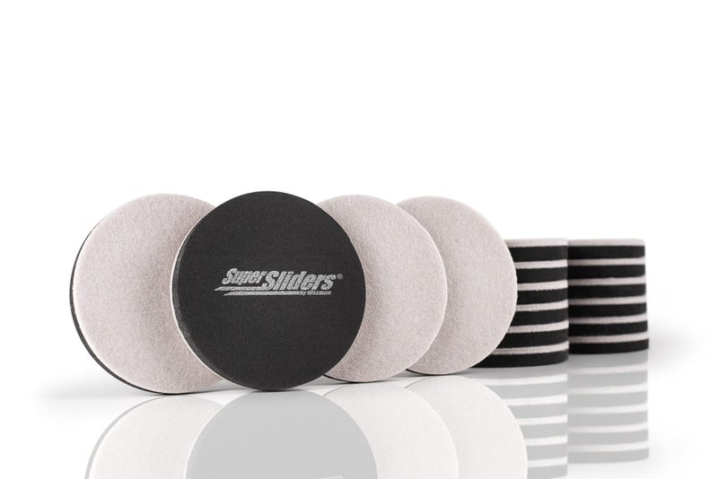 Super Sliders 3 1/2"" Round Reusable Furniture Sliders For Hard Surfaces - Effortless Moving And Surface Protection Beige (16 Pack) - Image 1