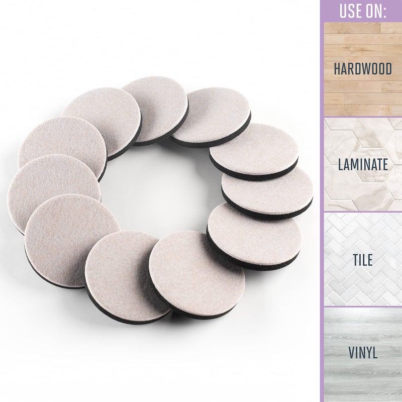 Super Sliders 3 1/2"" Round Reusable Furniture Sliders For Hard Surfaces - Effortless Moving And Surface Protection Beige (16 Pack) - Image 3