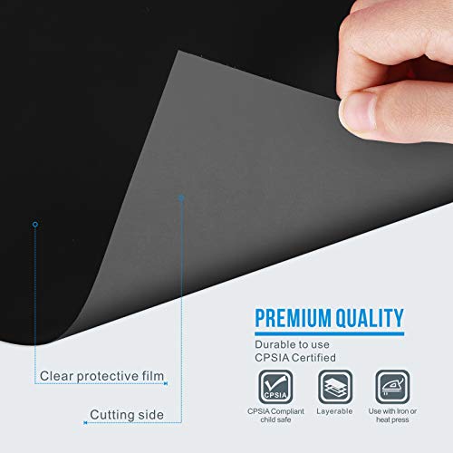Sooez 12" x 12ft Heat Transfer Vinyl Rolls, PU (Strong Stretchy) HTV Vinyl Black for Shirts, Sooez Iron on Vinyl for All Cutter Machine, Easy to Cut & Weed for DIY Heat Vinyls Design, Matte Finish - Image 3