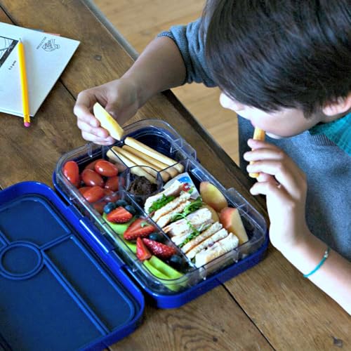 Yumbox Tapas Leakproof Bento Lunch Box - 5-Compartment Bento Container for Adults and Kids; Large, Leakproof & Easy Clean; Lunch Box Kids (Monte Carlo Blue Clear Navy Tray) - Image 4