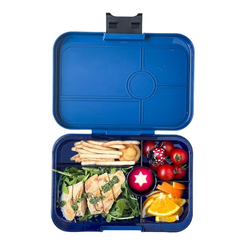 Yumbox Tapas Leakproof Bento Lunch Box - 5-Compartment Bento Container for Adults and Kids; Large, Leakproof & Easy Clean; Lunch Box Kids (Monte Carlo Blue Clear Navy Tray) - Image 1