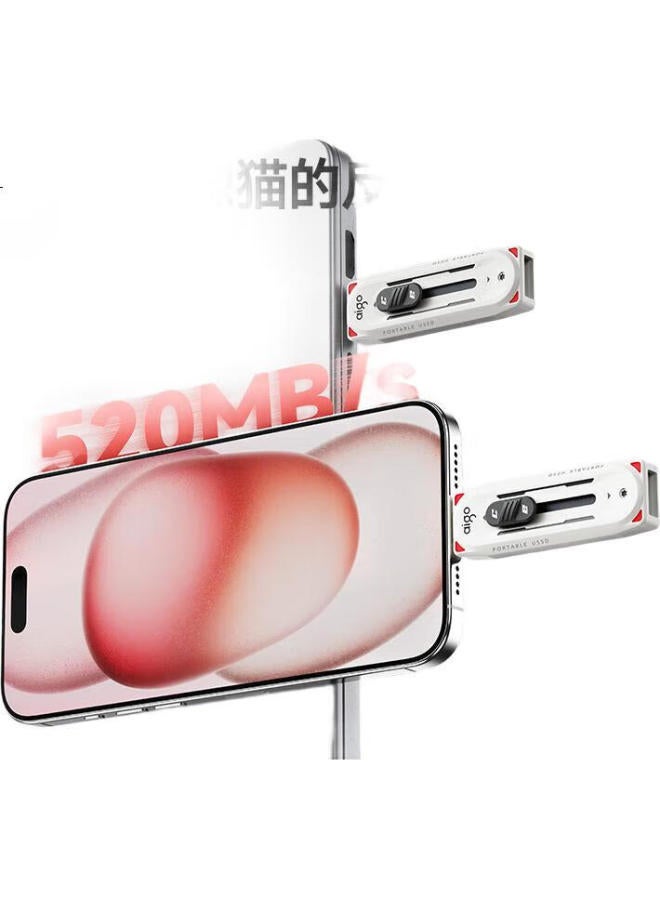 aigo Aigo 128Gb Usb3.2 Type-C Dual Interface Solid State Flash Drive, 520Mb/S M0, For Mobile Phones And Computers, Office And Study, Large Capacity, Cute Cartoon Cat Design For Students, Usb Drive - Image 2